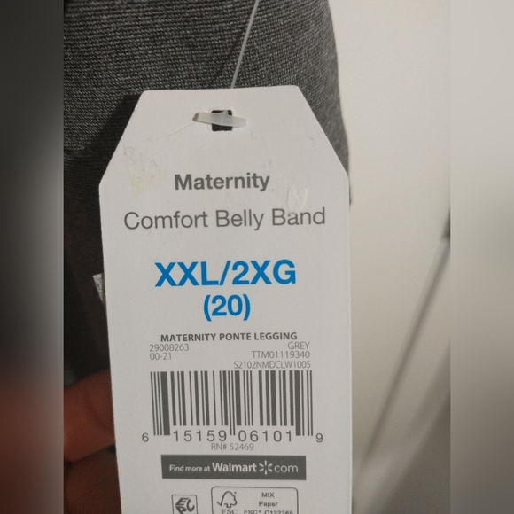 Time and Tru Maternity Comfort Belly Band Ponte Legging Gray Color SIZE XXL (20) - Picture 12 of 12